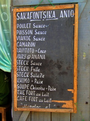 Typical restaurant menu (“steck” = “steak”)