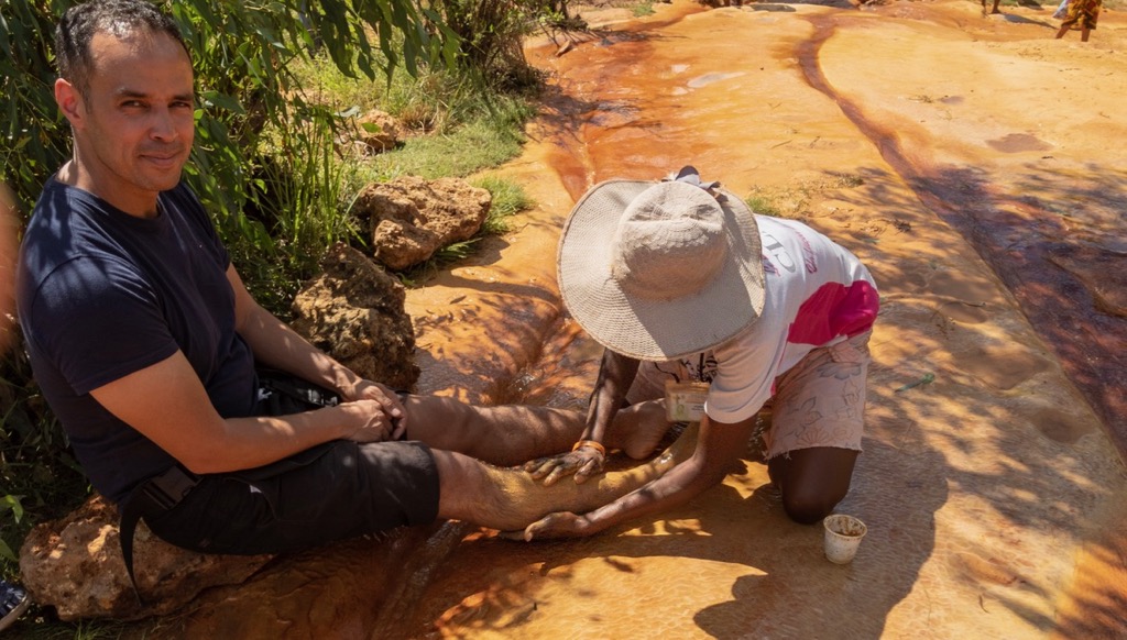 Getting a foot massage