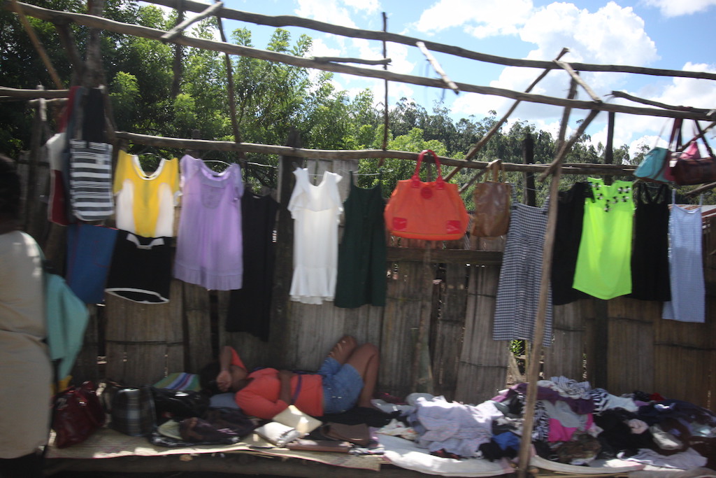 Streetside clothing vendor