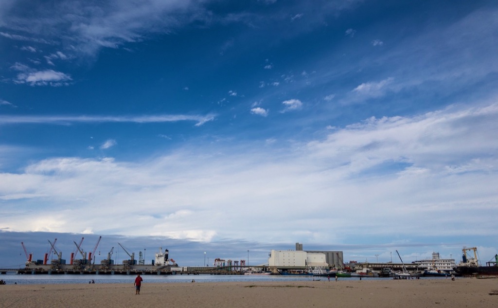 The harbour seen from the beach