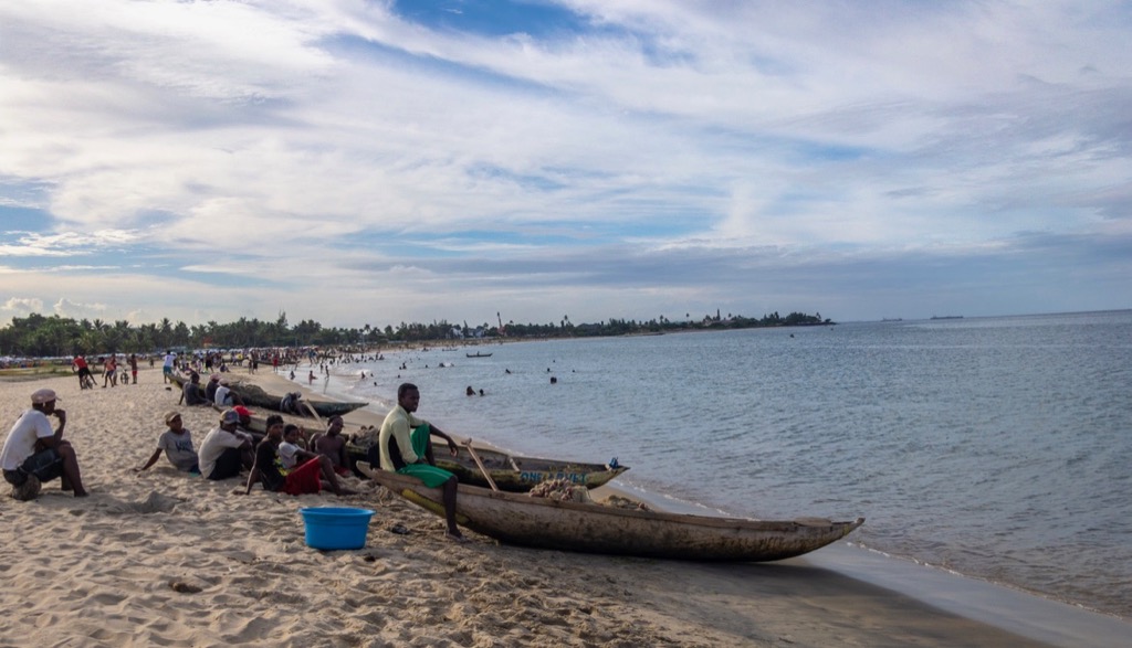 People hanging out at the beach