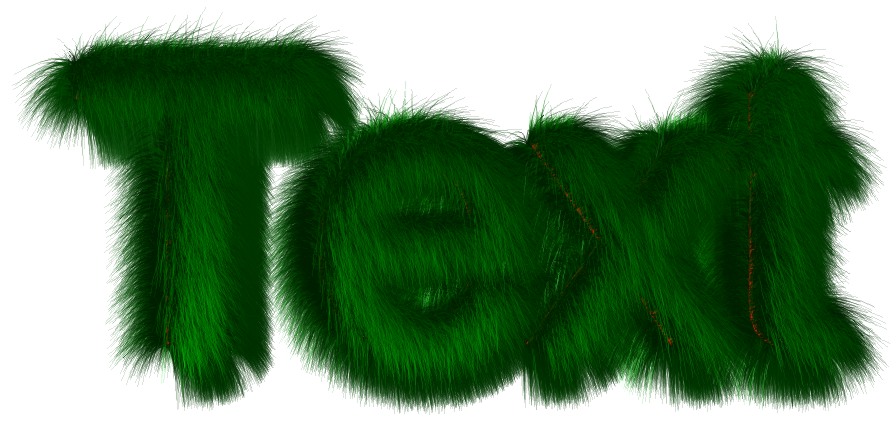 In this example, by turning the color green, grass can be simulated, in this case very long grass